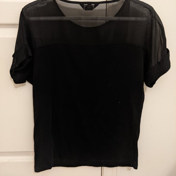 Club Monaco semi-sheer chiffon short-sleeve t-shirt - Picture 2 of 3